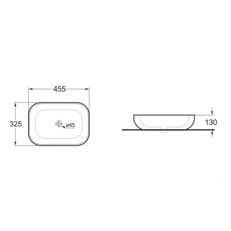 Раковина накладная 45,5см Vincea VBS-102MA антрацит матовый